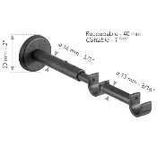 Tringles à Rideaux Collection Iliade : 2 Supports Doubles Extensibles