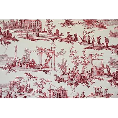 Toile de jouy les Travaux de la Manufacture Rouge