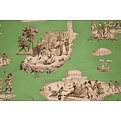 Toile de jouy Plaisirs D'Hiver Vert