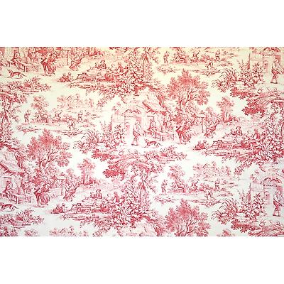 Toile de jouy Ronde Villageoise Rouge