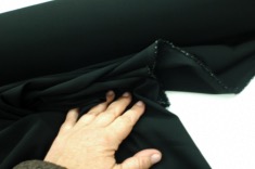 Georgette de Soie lycra haute couture Noir Soldée