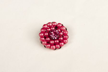 Bouton Bijoux Perle et Strasse Cassis