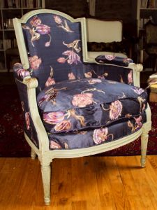 fauteuil tapissé soie