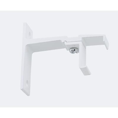 Support mural simple retour 6cm pour rail 100 Blanc