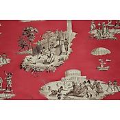 Toile de jouy Plaisirs D'Hiver Rouge