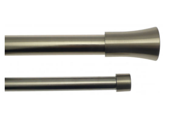 KIT DOUBLE BARRE POMMEAU NICKEL MAT - 160-300cm D19-16+D28-25