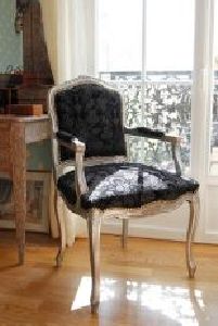 Fauteuil louis XV restaur velours