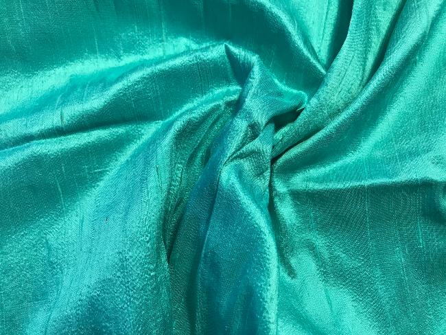 Soie Shantung Sauvage Bleu Cyan 0m64