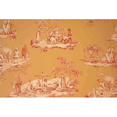 Toile de jouy Plaisirs D'été Orange