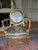 Brocard Louis XVI bleu nattier et or 
