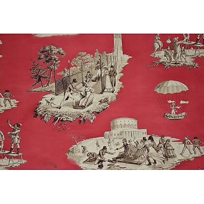 Toile de jouy Plaisirs D'Hiver Rouge