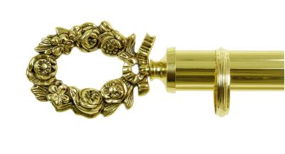 Tringles à Rideaux Collection Palace Laiton : 1 Embout Fleurs 40mm Diamètres