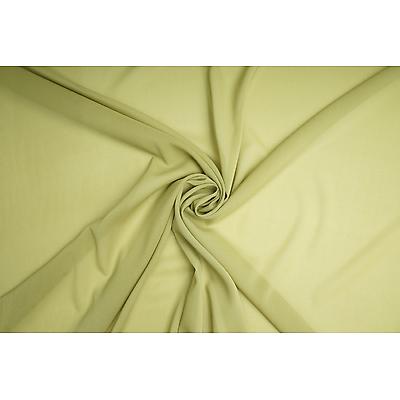 Tissu Mousseline Georgette  Olive Tilleul vendu au mètre