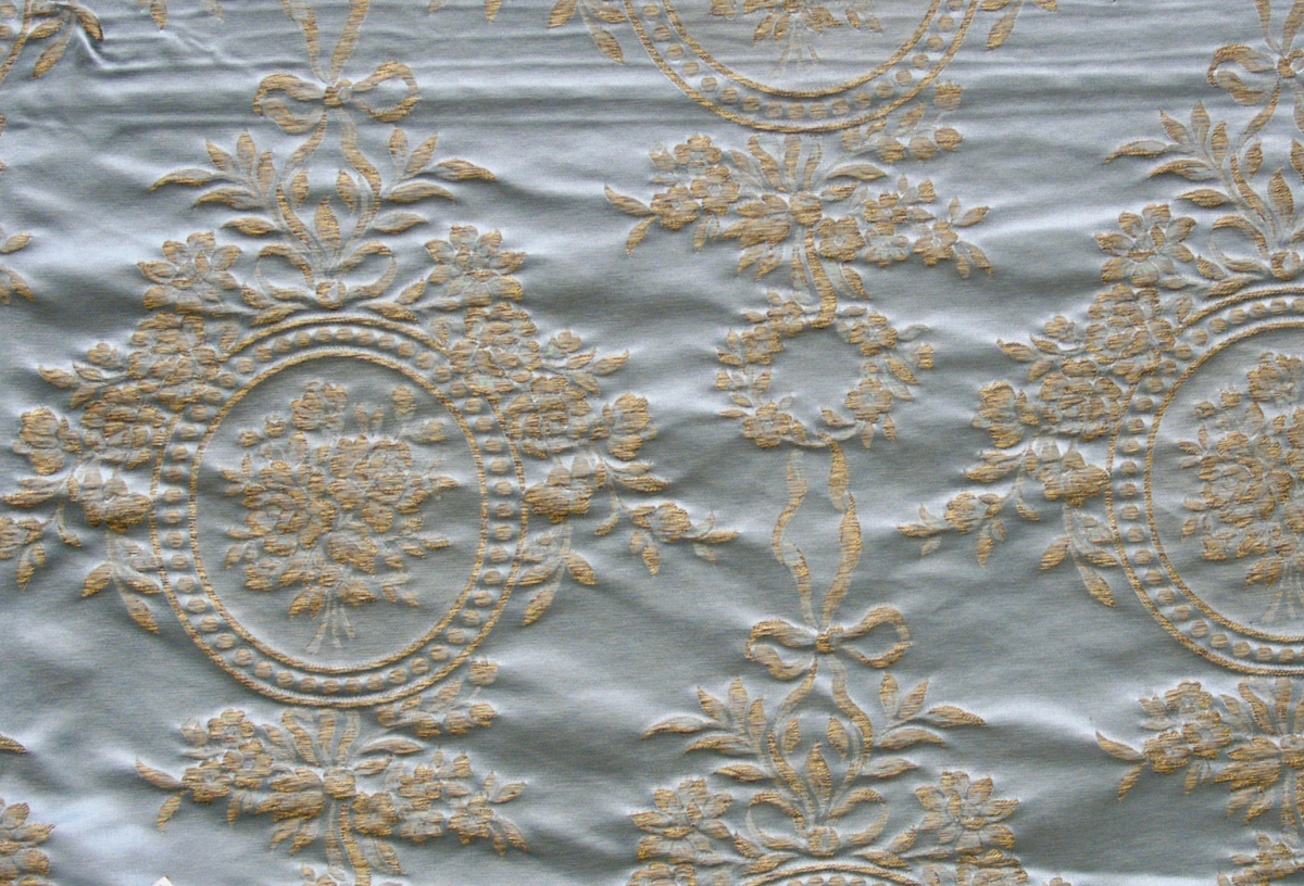 Tissu Ameublement Style Louis Xvi Bleu Nattier Et Or