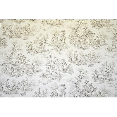 Toile de jouy à la Campagne Taupe