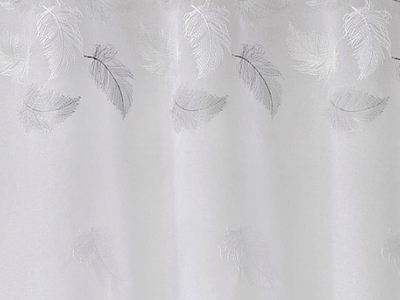 Voilage polyester brodé de plumes blanc L300 cm PLUMES