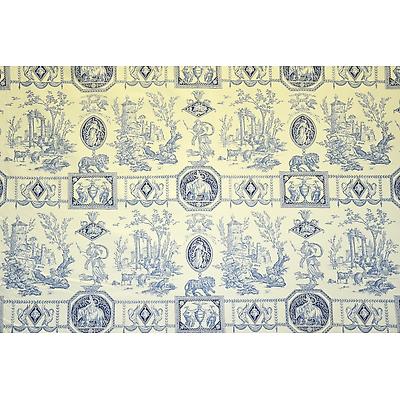 Toile de jouy Diane Chasseresse  Bleu