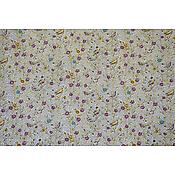 Toile de jouy  Fleurs et Oiseaux  Violet