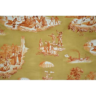 Toile de jouy Plaisirs D'Hiver Jaune