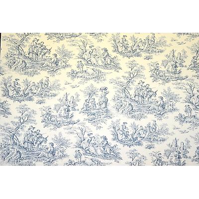 Toile de jouy La Campagne Bleu