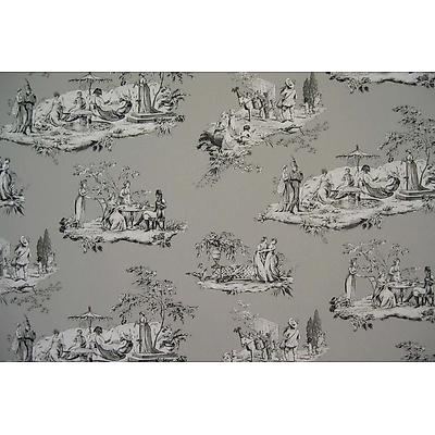 Toile de jouy Plaisirs D'été Gris