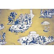 Toile de jouy Plaisirs D'Hiver Jaune