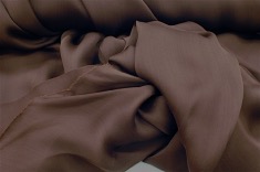 Lot Mousseline de Soie satin chocolat 15m  soldée 