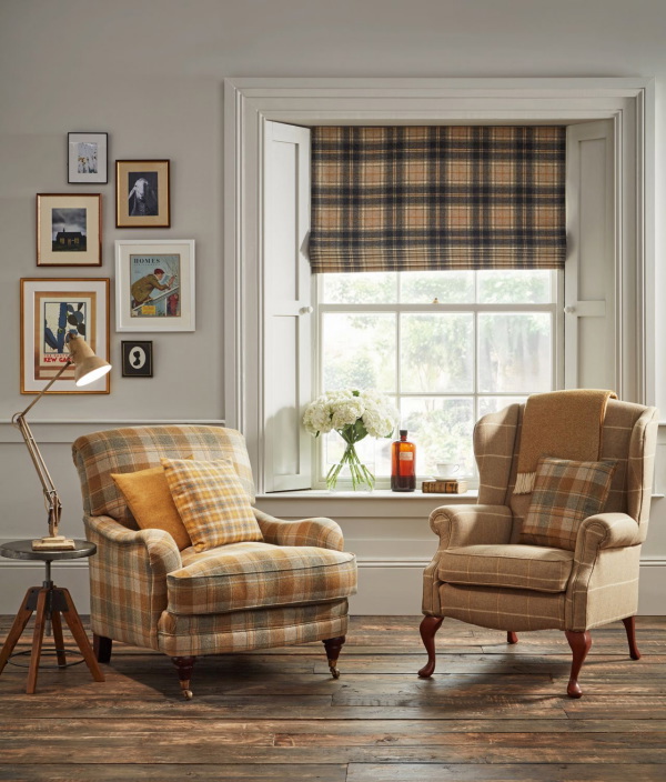 rideaux en laine tartan