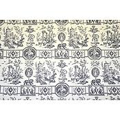 Toile de jouy  Diane Chasseresse  Noir