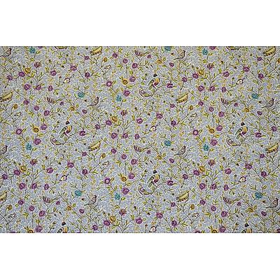 Toile de jouy  Fleurs et Oiseaux  Violet