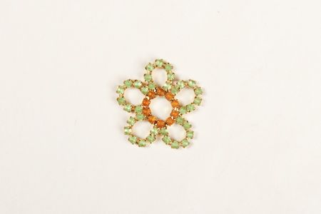 Motif Strasse a Coudre Jade Coeur Orange