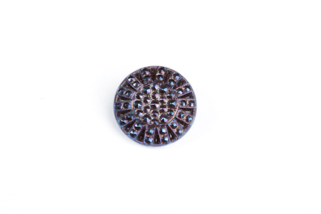 Bouton ancien  Rond facetté bleu nuit egyptienne 20 mm