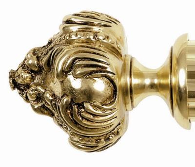 Tringles à Rideaux Collection Palace Laiton : 1 Embout Louis XV Fleur 40mm Diamètres