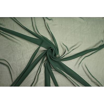 Tissu Mousseline Georgette  Vert Bouteille vendu au mètre