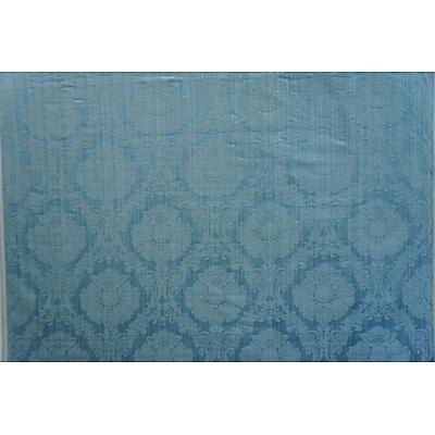 Tissu damassé et chiné motif grenade Bleu