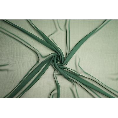 Tissu Mousseline Georgette  Vert Bouteille vendu au mètre