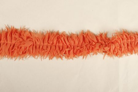 Bande Plissé Mousseline Orange Corail