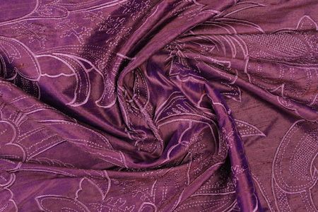Coupon soie Brodée Chinese Violet 3M20 