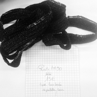 Galon "Chanel" Noir avec un rang de paillettes 1M90