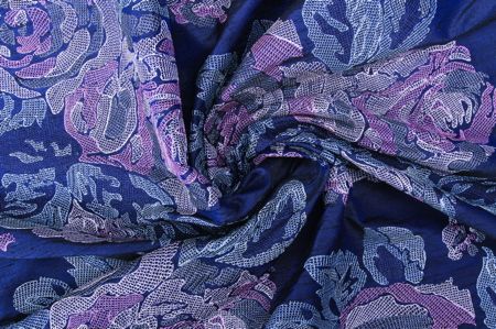Soie Brodée Chelsea Bleu Indigo 2m80