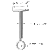 Tringles à Rideaux Collection Auro : 2 Supports Mixtes Plafond-Mur Extensibles