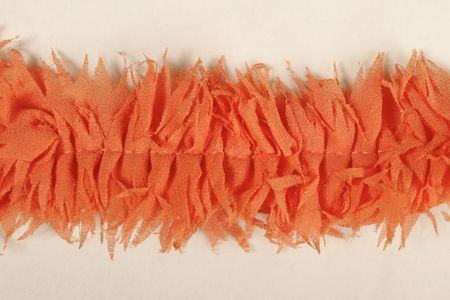 Bande Plissé Mousseline Orange Corail