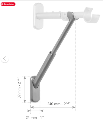 Tringles à Rideaux Collection Auro : 1 Jambe de Force Réglable